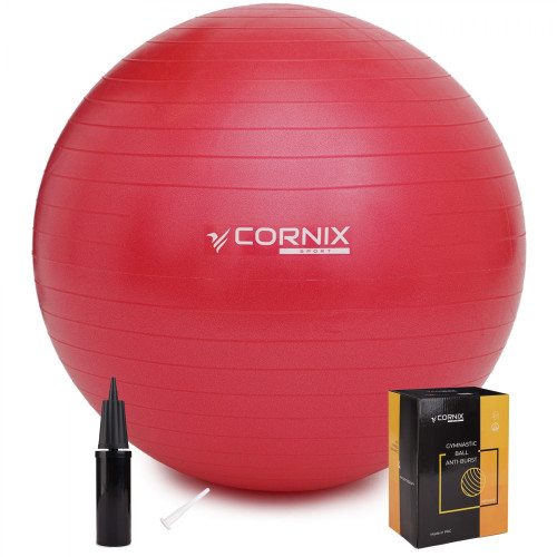 Фитбол  Cornix 55 cm Anti-Burst XR-0018 Red - фото №6